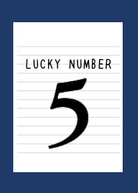 LUCKY NUMBER 5 NOTEBOOK/NAVY BLUE