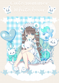 Cute summer White bear
