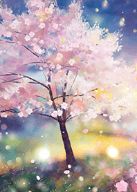 Beautiful night cherry blossoms#132