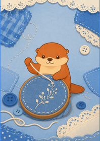 Slowly Otter: Blue Lace Stitch Room