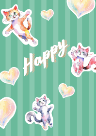 Naughty cats5 on blue green