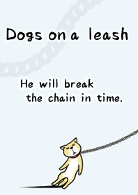 Anjing dengan tali pengikat