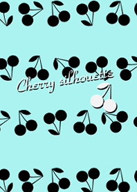 Cherry silhouette -Light blue-