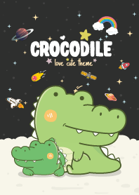 Crocodile Cute Theme Space Gray