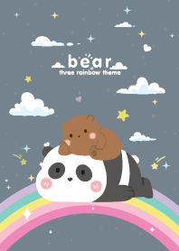 Three Bears Rainbow Star Gray