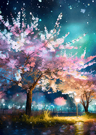 Beautiful night cherry blossoms#633