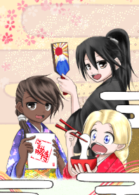 こむすめ侍のお正月