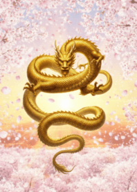 Fortune up Dragon & cherry blossom