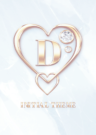 [ D ] Heart Charm & Initial  - Blue G