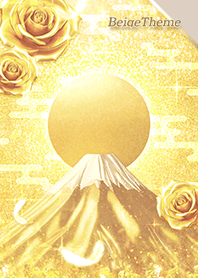 2026 最強金運 富士山とゴールドローズ 茶