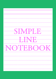 SIMPLE PINK LINE NOTEBOOKj-GREEN-WHITE