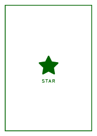 Simple Lucky Star / White&Deep Green