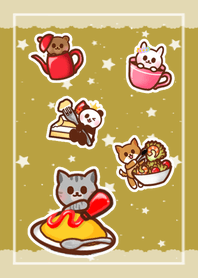 5 Animals! -dusty yellow-