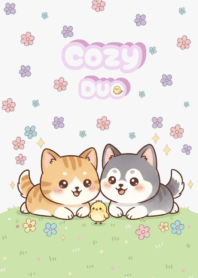 Orange Cat & Little Husky(purple)