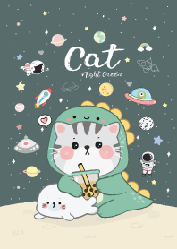 Cat Dino & Seal Cute : Night Green