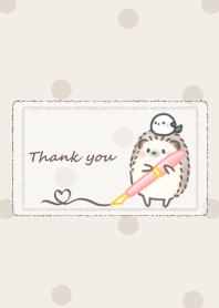 Hedgehog and Shimaenaga -letter- brown 2