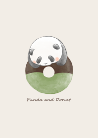 Panda and Matcha donut -brown-