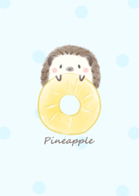 Hedgehog and Pineapple -blue- dot
