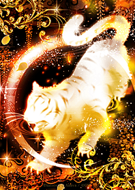 運気UP最強 ゴールドに輝く白虎と月