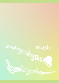 Colorful music on moss greenJ