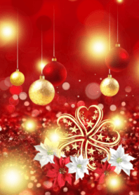運気アップ❤黄金5つ葉クローバー in Xmas