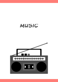 radio cassette recorder2 on red