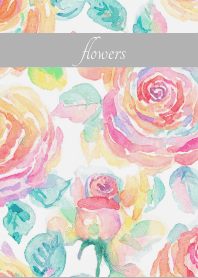 Pastel Roses on white