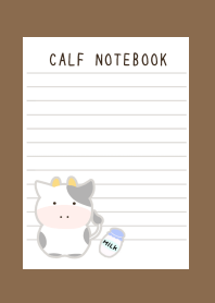 CALF NOTEBOOKj-BROWN