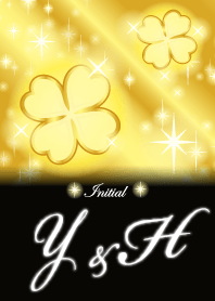 Y&H イニシャル 金運UP!ゴールドクローバー