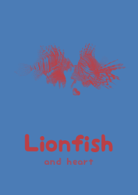Lionfish & heart Pale Salvia Blue