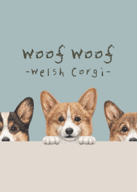 Woof Woof - Welsh Corgi 01 - BLUE GRAY