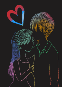 Rainbow color couple