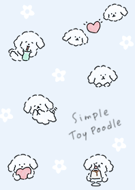 blue Simple Toy Poodle and Flowers 05_2