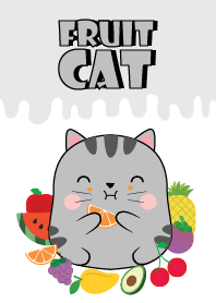 Gray Cat And Fruit Theme