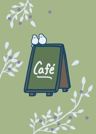 Cafe motif / moss green