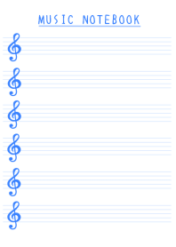 COBALT BLUE COLOR MUSICAL NOTES/WHITE