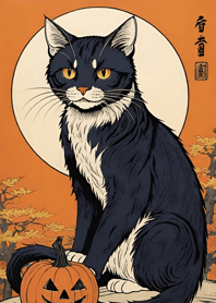 Ukiyo-e - Halloween cat ACAF56
