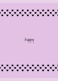 happy heart on light purple