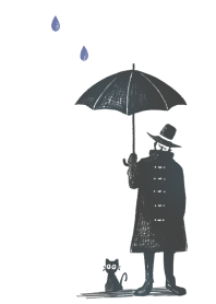 A man with an umbrella(overseas edition)