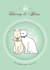 Cat Couple Cherry & Bleu v.2 Wedding Day