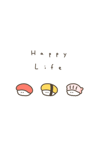 Small Sushi (queue)- white brown.