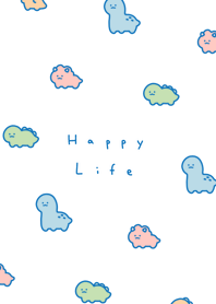 Smile Dinosaurs(pattern)/white blue.