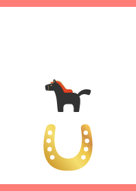 LUCKY HORSESHOE on red