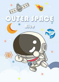 浩瀚宇宙 可愛寶貝太空人 太空船 夏日藍