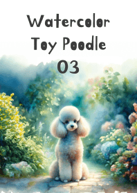 Cute Toy Poodle in Watercolor 03