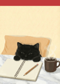 Black Cat Working Beige and Red Theme