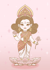 Goddess Lakshmi, pastel pink