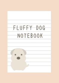 FLUFFY DOG NOTEBOOK/PINK BEIGE