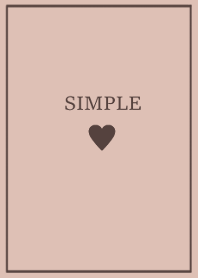SIMPLE HEART =pinkbeige darkbrown=