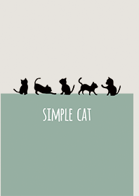 シンプル猫/ベージュ&カーキ 大人可愛い